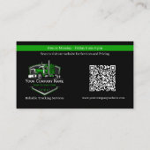 Berufliche LKW-Abschleppfirma QR-Code Visitenkarte (Rückseite)