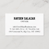 berufliche LKW-Visitenkarten Visitenkarte (Rückseite)