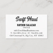 berufliche LKW-Visitenkarten Visitenkarte (Rückseite)