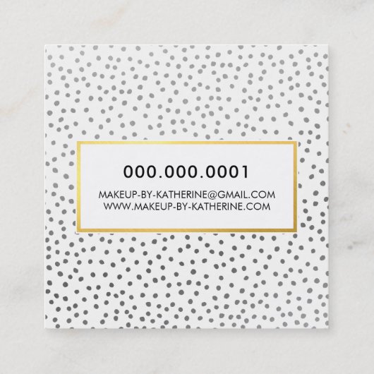 BERUFLICHE LOGO EMBLEM moderne Imitate Gold Silber Quadratische Visitenkarte (Rückseite)