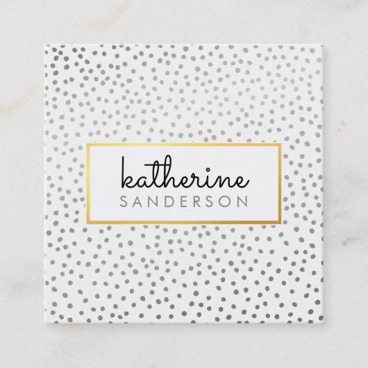 BERUFLICHE LOGO EMBLEM moderne Imitate Gold Silber Quadratische Visitenkarte (Vorderseite)