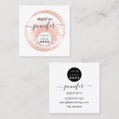 Berufliche Logo-Makeup-Rose Minimaler Blush Quadratische Visitenkarte (Vorne/Hinten)