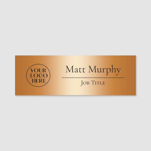 Berufliche Logo Mitarbeiter-ID-Imitat - Kupfer Namensschild (Vorderseite)