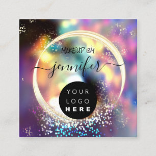Berufliche Logo Nails Beauty Hair Glam Holograph Quadratische Visitenkarte
