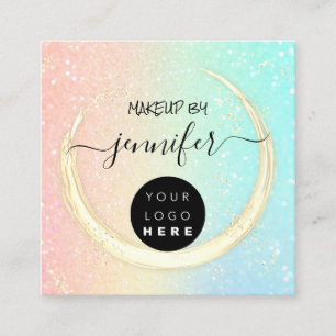 Berufliche Logo Nails Beauty Hair Ombre Glitzer Quadratische Visitenkarte