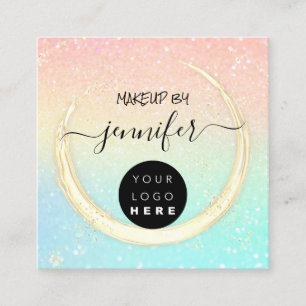 Berufliche Logo Nails Schönheit Rosa Glitzer Quadratische Visitenkarte