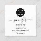 Berufliche Logo Nails Schönheitsfilmmacher Quadratische Visitenkarte (Rückseite)