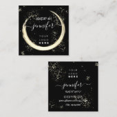 Berufliche Logo Nails Schönheitshaar Schwarzes Gol Quadratische Visitenkarte (Vorne/Hinten)