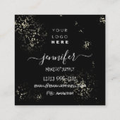 Berufliche Logo Nails Schönheitshaar Schwarzes Gol Quadratische Visitenkarte (Rückseite)