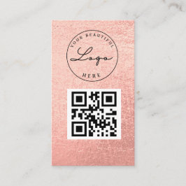 Berufliche Logo-Rose Gold QR-Code Visitenkarte