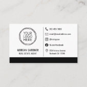 Berufliche Logo-Social-Media-Icons Real-Anwesen Visitenkarte (Vorderseite)