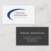 Berufliche Logo-Visitenkarte Blue Curve Visitenkarte (Vorne/Hinten)