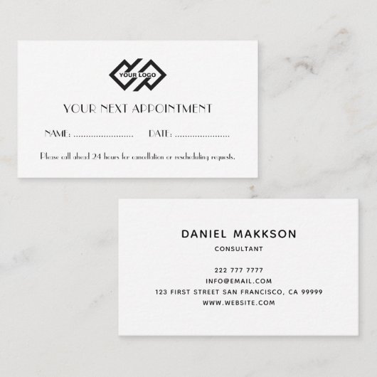 Berufliche Logokarte Terminkarte (Vorne/Hinten)