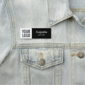 Berufliche Logos für Unternehmen mit schwarzem und Namensschild (Beispiel)