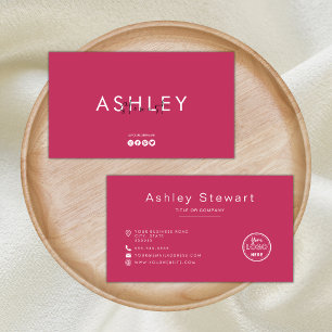 Berufliche Logos Modern Minimalistische Rosa Visitenkarte