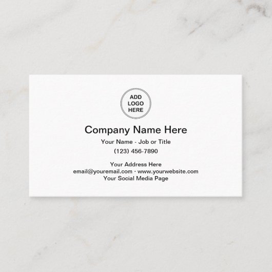 Berufliche Logovorlage für Unternehmen Visitenkarte (Vorderseite)