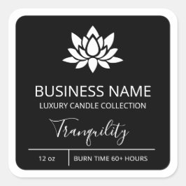 Berufliche Lotus Black Soy-Kerzen Produktkennzeich Quadratischer Aufkleber