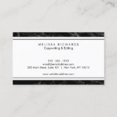 Berufliche Luxe Black Marble Business Card Visitenkarte (Rückseite)