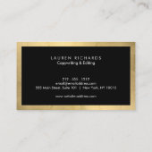 Berufliche Luxe Imitate Gold und Black Visitenkarte (Rückseite)