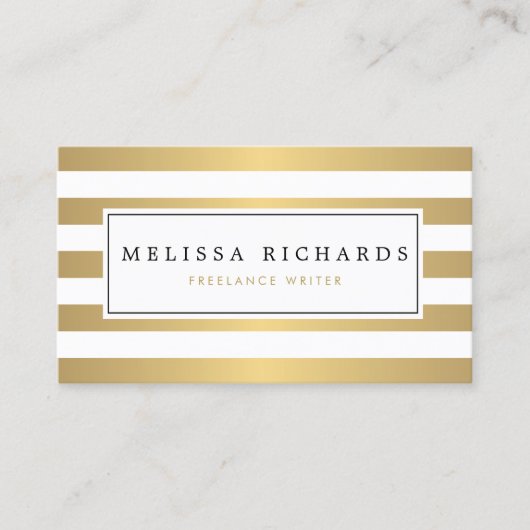 Berufliche Luxe Imitats Gold Striping Business Car Visitenkarte (Vorderseite)