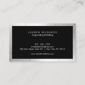 Berufliche Luxe Imitats Silver und Black Visitenkarte (Rückseite)