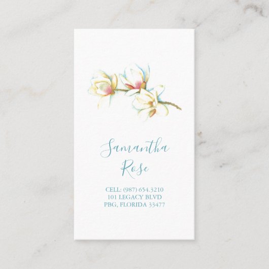 Berufliche Magnolische Blume Visitenkarte (Vorderseite)