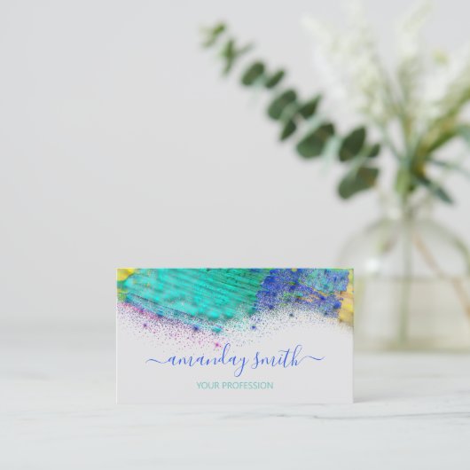 Berufliche Makeup Artist Abstrakt Artwork Grau Visitenkarte (Stehend Vorderseite)