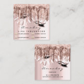 Berufliche Makeup Artist Nagelmaniküre Tropfen Quadratische Visitenkarte (Vorne/Hinten)