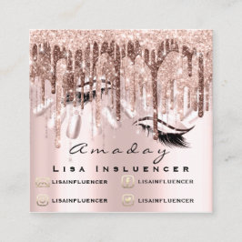 Berufliche Makeup Artist Nagelmaniküre Tropfen Quadratische Visitenkarte