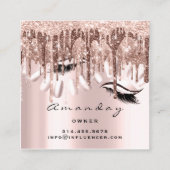 Berufliche Makeup Artist Nagelmaniküre Tropfen Quadratische Visitenkarte (Rückseite)