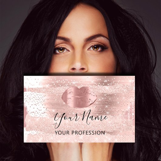 Berufliche Makeup Artist Rose Kiss Lips Schlaganfä Visitenkarte