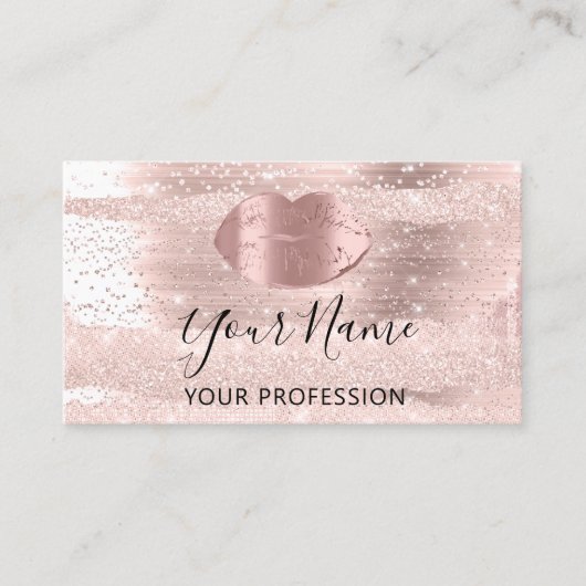 Berufliche Makeup Artist Rose Kiss Lips Schlaganfä Visitenkarte (Vorderseite)