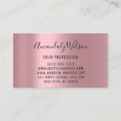 Berufliche Makeup Artist Rose Moderne Blüte Visitenkarte (Rückseite)