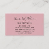 Berufliche Makeup-Artist-Rose Moderne rosa Haut Visitenkarte (Rückseite)