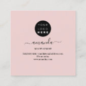 Berufliche Makeup-Künstler-Logo-Pinsel Rose Rahmen Quadratische Visitenkarte (Rückseite)