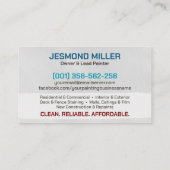 Berufliche Maldienstleistungen - Hausmaler Visitenkarte (Rückseite)