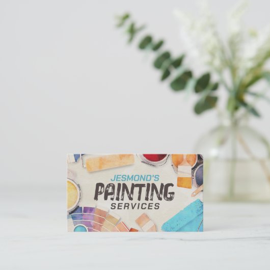 Berufliche Maldienstleistungen - Hausmaler Visitenkarte (Stehend Vorderseite)