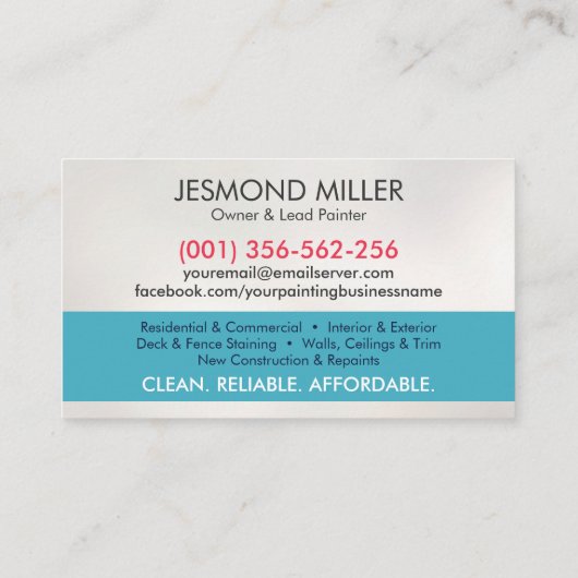 Berufliche Maldienstleistungen - Hausmaler Visitenkarte (Rückseite)