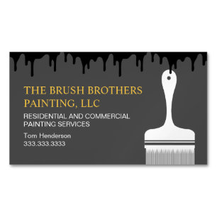 Berufliche Maler aus Schwarzgelb Magnetische Visitenkarte