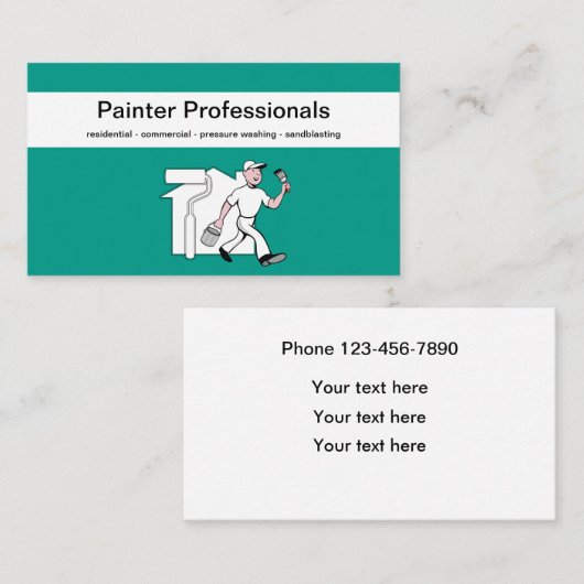 Berufliche Maler und Sandstrahlen Visitenkarte (Vorne/Hinten)
