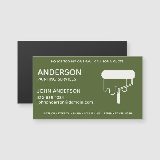 Berufliche Malerei. Magnetkarte (Vorne/Hinten)