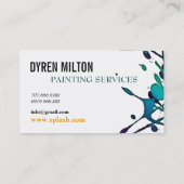 Berufliche Malerei-Maler-grafischer Künstler Visitenkarte (Rückseite)