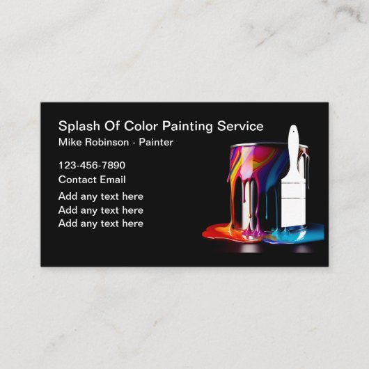 Berufliche Malerfarben Visitenkarte (Vorderseite)