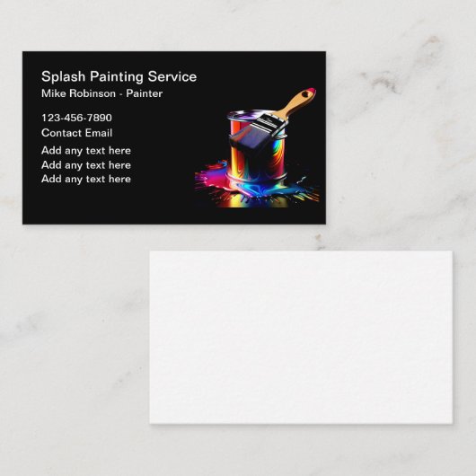 Berufliche Malerfarben Visitenkarte (Vorne/Hinten)