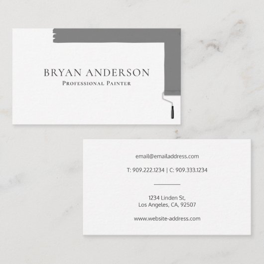 Berufliche Malerwalze Visitenkarte (Vorne/Hinten)