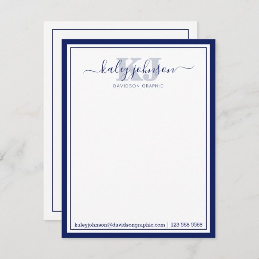 Berufliche Marine | vom Schreibtisch der Karte (Vorne/Hinten)