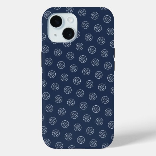 Berufliche Markenzeichen Muster Logo Modernes Navy Case-Mate iPhone Hülle (Rückseite)