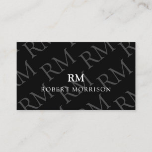 Berufliche Maskuline Social Media Monogram Visitenkarte