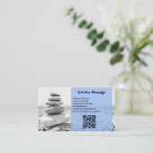 Berufliche Massage Blue Business Card mit Foto Treuekarte (Stehend Vorderseite)