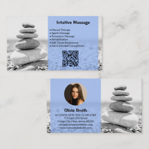 Berufliche Massage Blue Business Card mit Foto Treuekarte